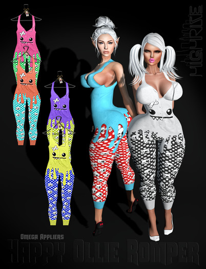 !(HR 3.0)! Happy Ozzie Romper (Aqua)