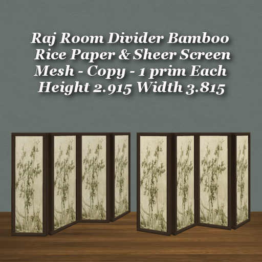 Raj Room Divider Bamboo & Sheer Screen