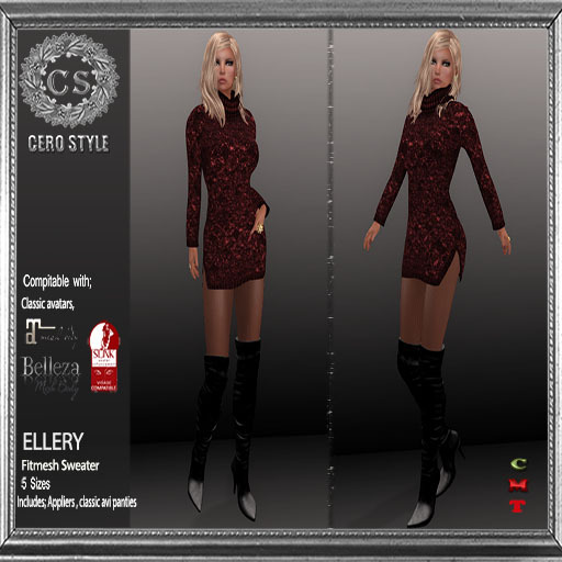 CERO STYLE Ellery Fmesh Sweater Reds
