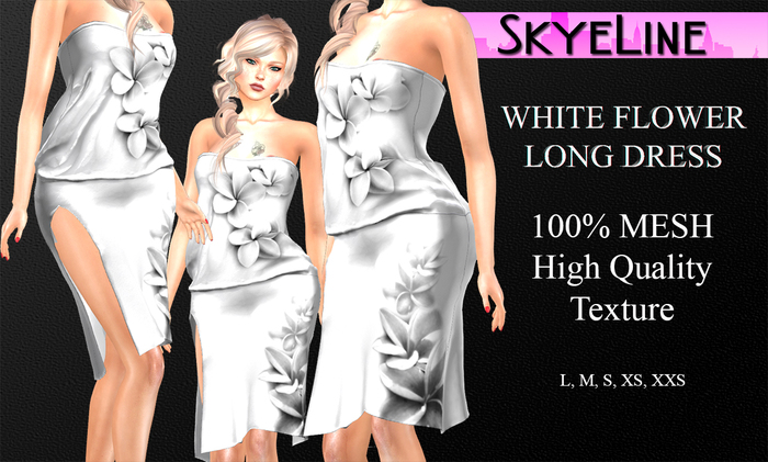 *SkyeLine* White Flower Long Dress