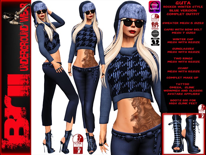**GUTA BLUE VERSION ROCKER WINTER STYLE COMPLET OUTFIT **