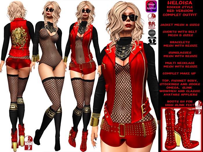 **HELOISA RED VERSION ROCKER WINTER STYLE COMPLET OUTFIT **