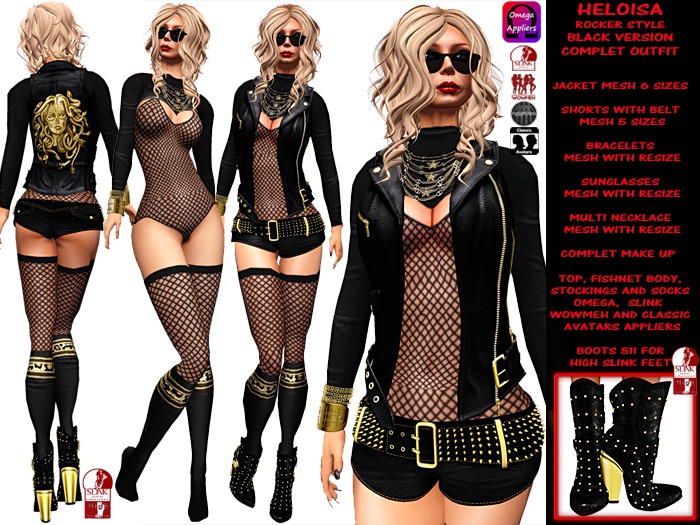 **HELOISA BLACK VERSION ROCKER WINTER STYLE COMPLET OUTFIT **