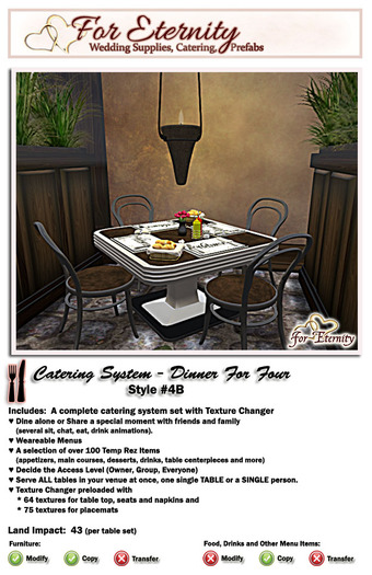 *VRD* Catering - DinnerForFour - Style #4B (boxed)