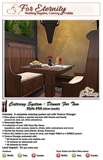 *VRD* Catering - Dinner For Two - Style #5A (boxed)