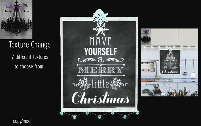 ~Sanctuary Darque Decor~Christmas Chalkboard bx