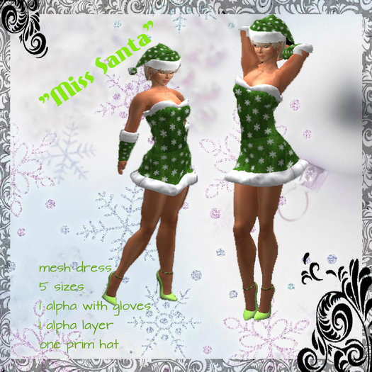 "Miss Santa" green