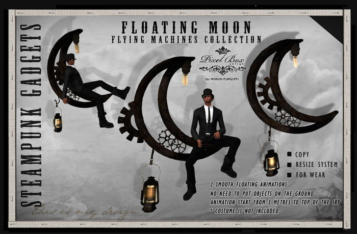 PIXEL BOX - Steampunk Floating Moon MALE