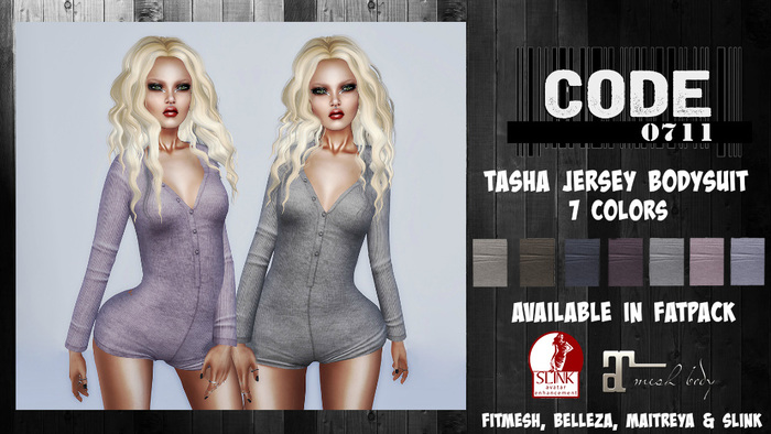 Code 0711 Tasha Jersey Bodysuit Stone