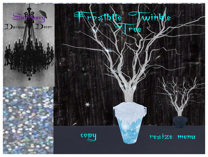 ~Sanctuary Darque Decor~Frostbite Twinkle Tree boxed