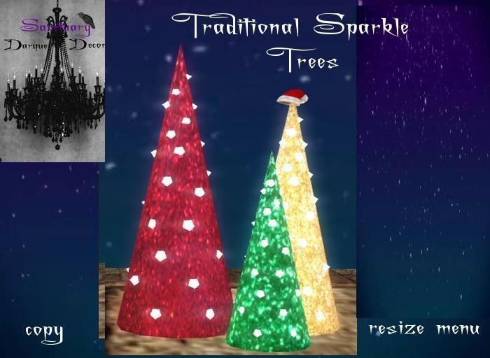 ~Sanctuary Darque Decor~Traditional SParkle Trees bx