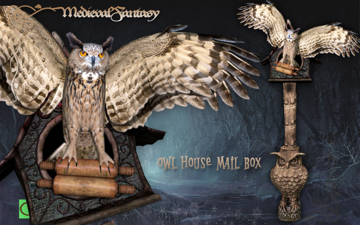 [MF] Mesh owl house mailbox post (boxed)