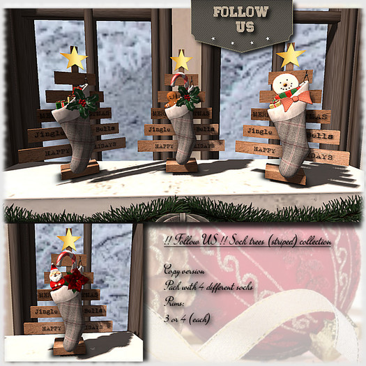 !! Follow US !! Sock trees pack (striped) COPY box
