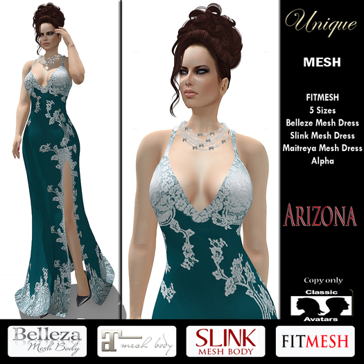 **SD** Arizona Black Lace Gown BSM