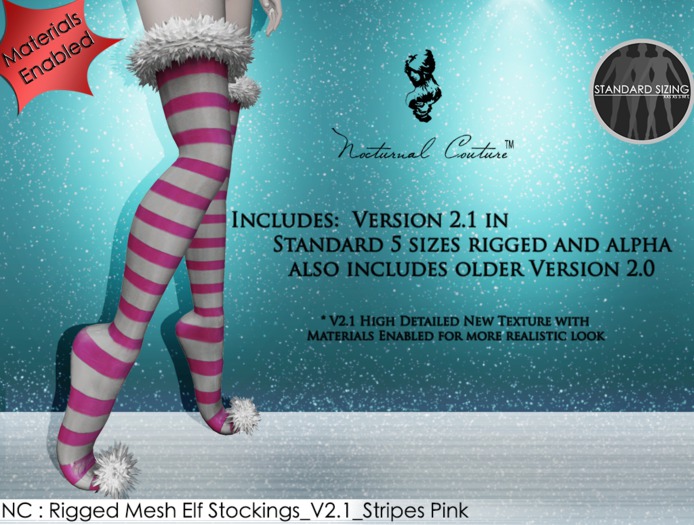 NC : Rigged Mesh Elf Stocking_V2.1_Stripe Pink