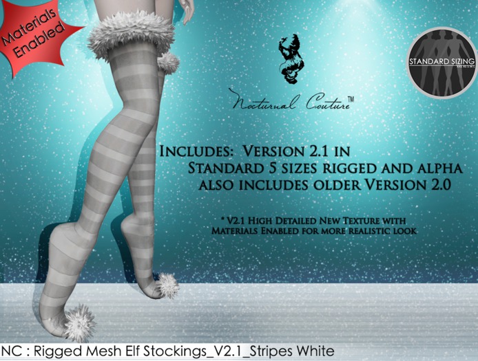 NC : Rigged Mesh Elf Stocking_V2.1_Stripe White