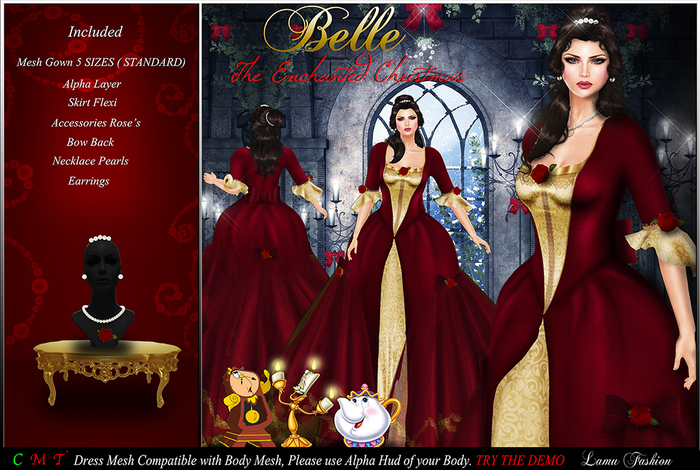 -Lamu Fashion-Gown *Belle* The Enchanted Christmas DEMO