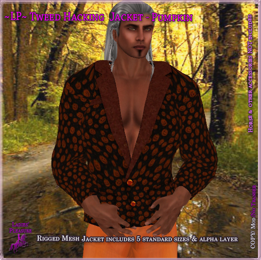 ~LP~ Harris Tweed Hacking Jacket  (Man)  Pumpkin BOXED