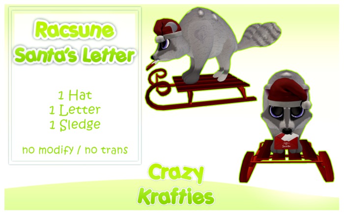{Crazy Krafties} Racsune Santa Letters