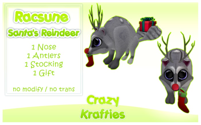 {Crazy Krafties} Racsune Santa's Reindeer