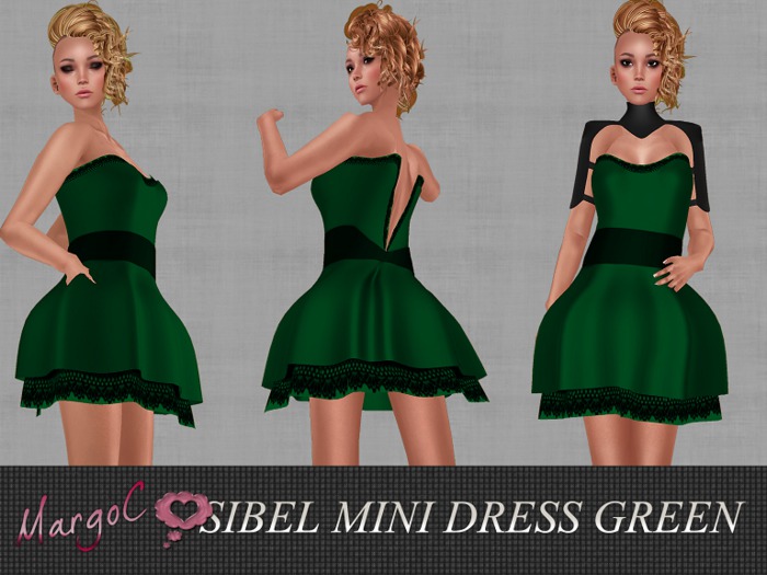 SIBEL  MINI  DRESS GREEN  MargoC