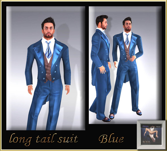 IzelCouture Long tail suit Blue