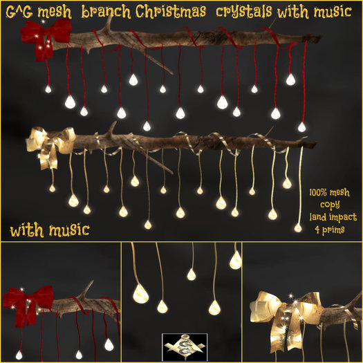 G^G mesh  branch Christmas  crystals with music