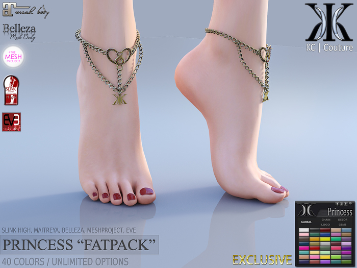 -KC- PRINCESS ANKLET - SLINK HIGH, MAITREYA, BELLEZA, TMP, EVE!