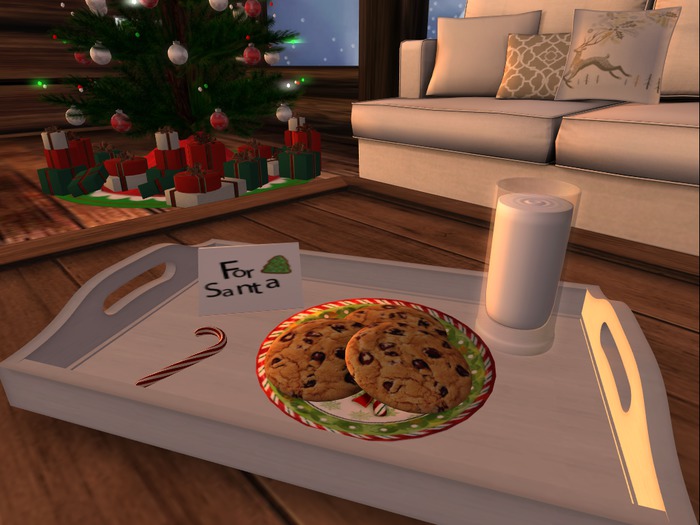 Milk & Cookies For Santa Tray White