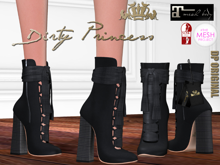 **Dirty Princess** Obsession Princess Mesh Boots- Black