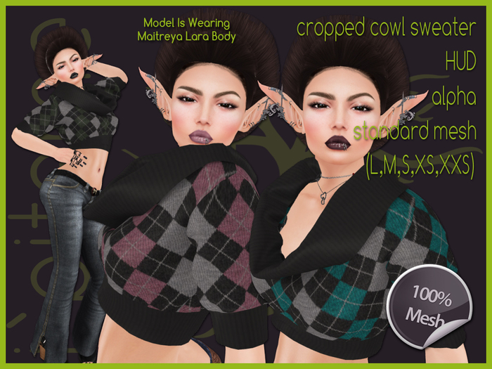 ~i~ Cropped Cowl Sweater 
