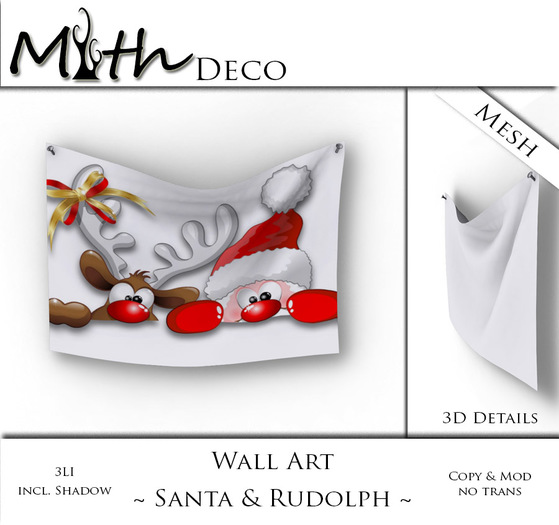 Myth - Wallart Santa & Rudolph