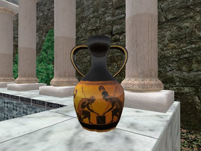 Second Life Marketplace Sculpted Ancient Greek Vase Achilles and