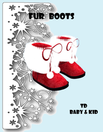 FUR BOOTS RED BOXED