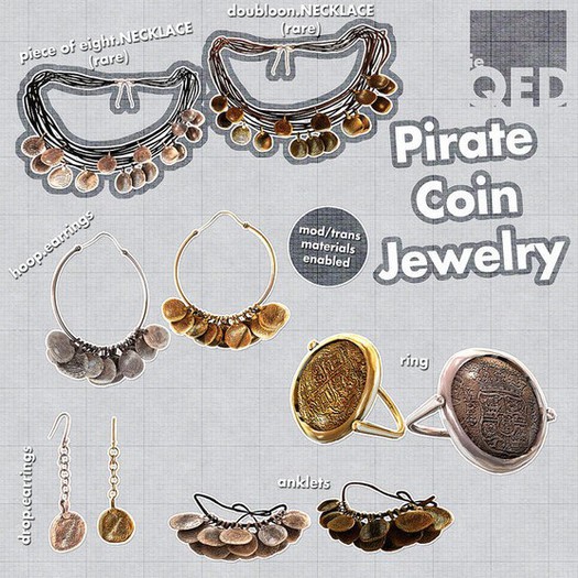 ieQED pirate.piece of eight.necklace Rare