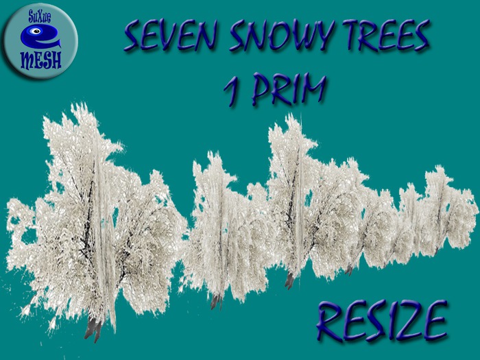 ! " Su Xue " MESH 1 PRIM SNOWY TREES KACKARLAR RESIZE 7 TREES