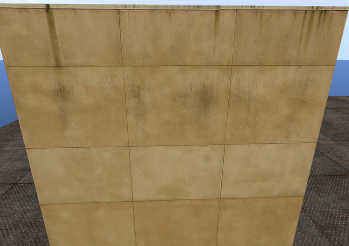 High Resolution Seamless Yellow Patterned Stucco Wall Panel with Full Perm Texture Included 2203