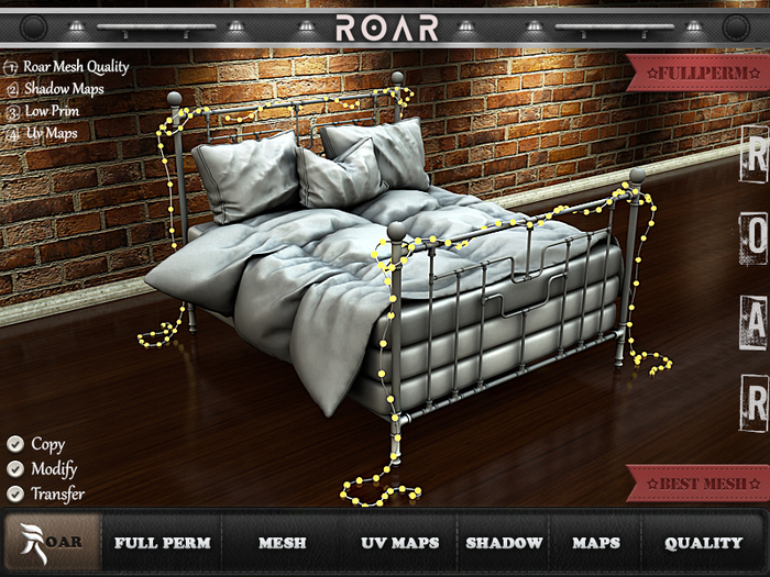 {::ROAR::} Full Perm Mesh Cable Lamp Terrific Realistic Bed