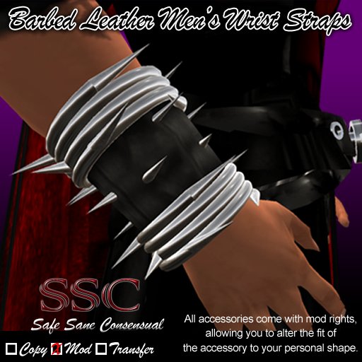 SSC Barb Leather Wrist Straps Men