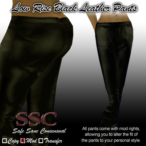 SSC Low Rise Black Leather Pants