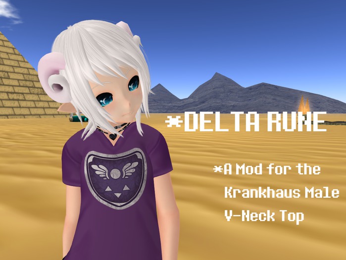 Delta Rune T-Shirt: Kemono Krankhaus Male V-Neck
