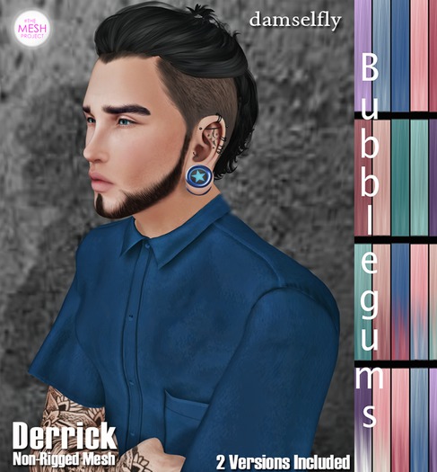 *~*Damselfly*~*Derrick Non-Rig Mesh Bubblegums