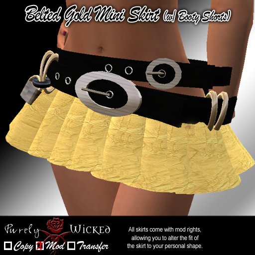SSC Belted Gold Ultra Mini Skirt