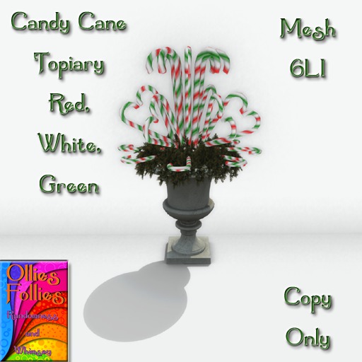 Candy Cane Topiary, Pastel ~OF~