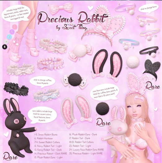 Sweet Thing. Rabbit Tail Collar - Blue