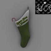 {AC} MESH Baby's First Christmas Stocking - Green