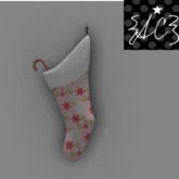 {AC} MESH Snowflake Christmas Stocking - Pink Multi Colored