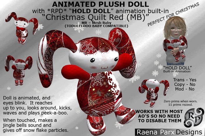 Sculpt Animated Shoulder Pet - Reindeer - WHITE - *RPD*