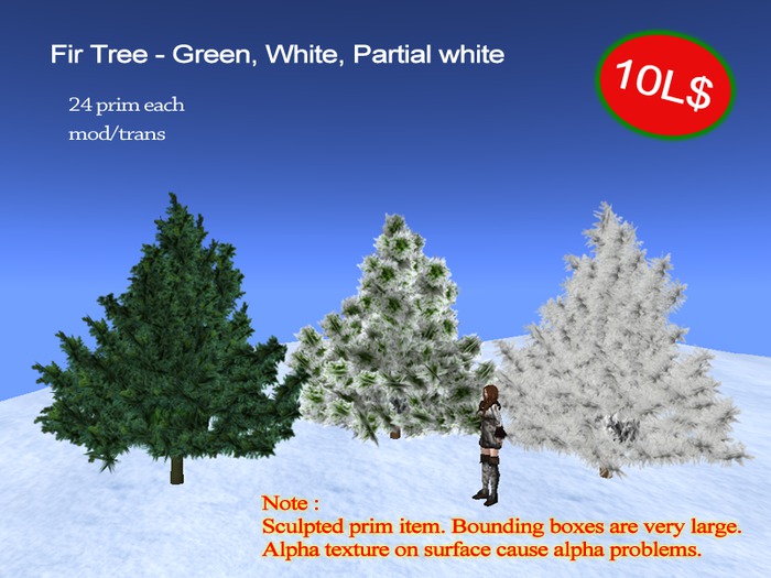 Fir Tree - Green, White, Partial white