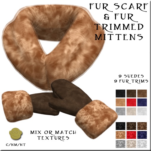 BM Fur Scarf & Mittens